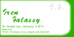 iren halassy business card